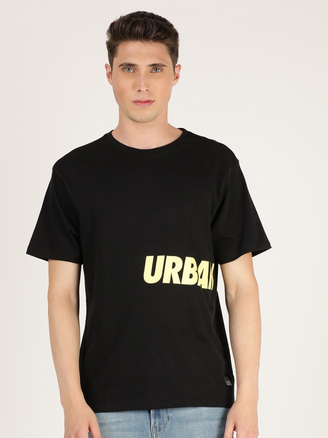 

Lee Men Black Typography Printed Applique T-shirt