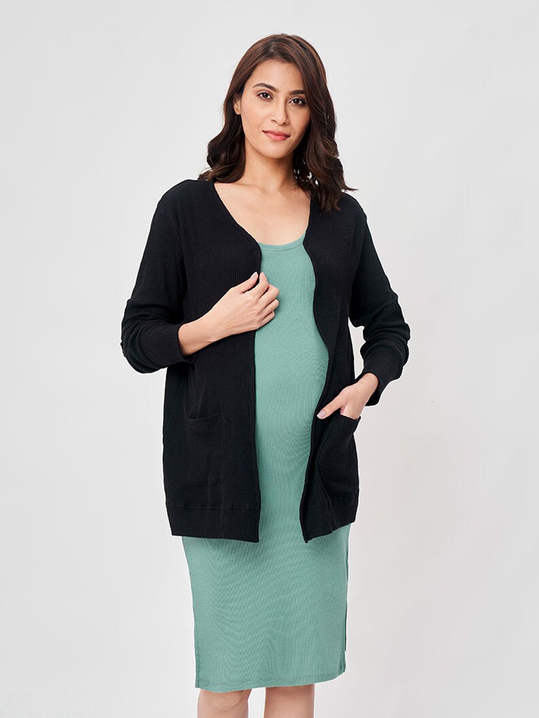 

Ed-a-Mamma Women Black Maternity Shrug