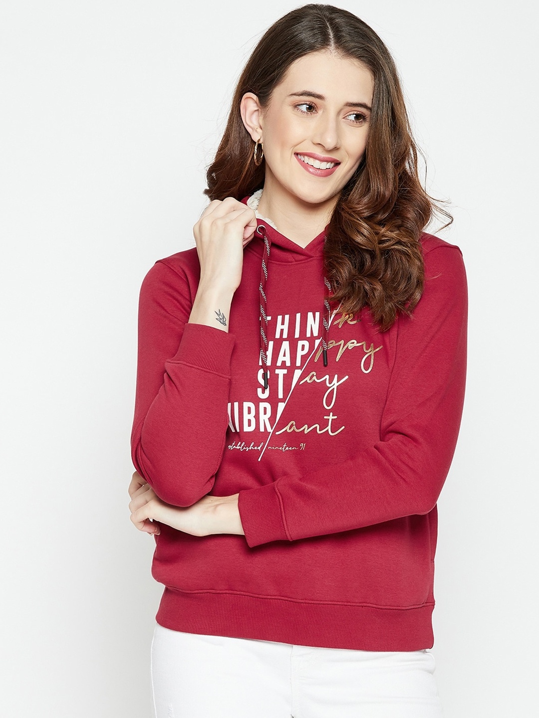 

Octave Women Red Printed Sweatshirt