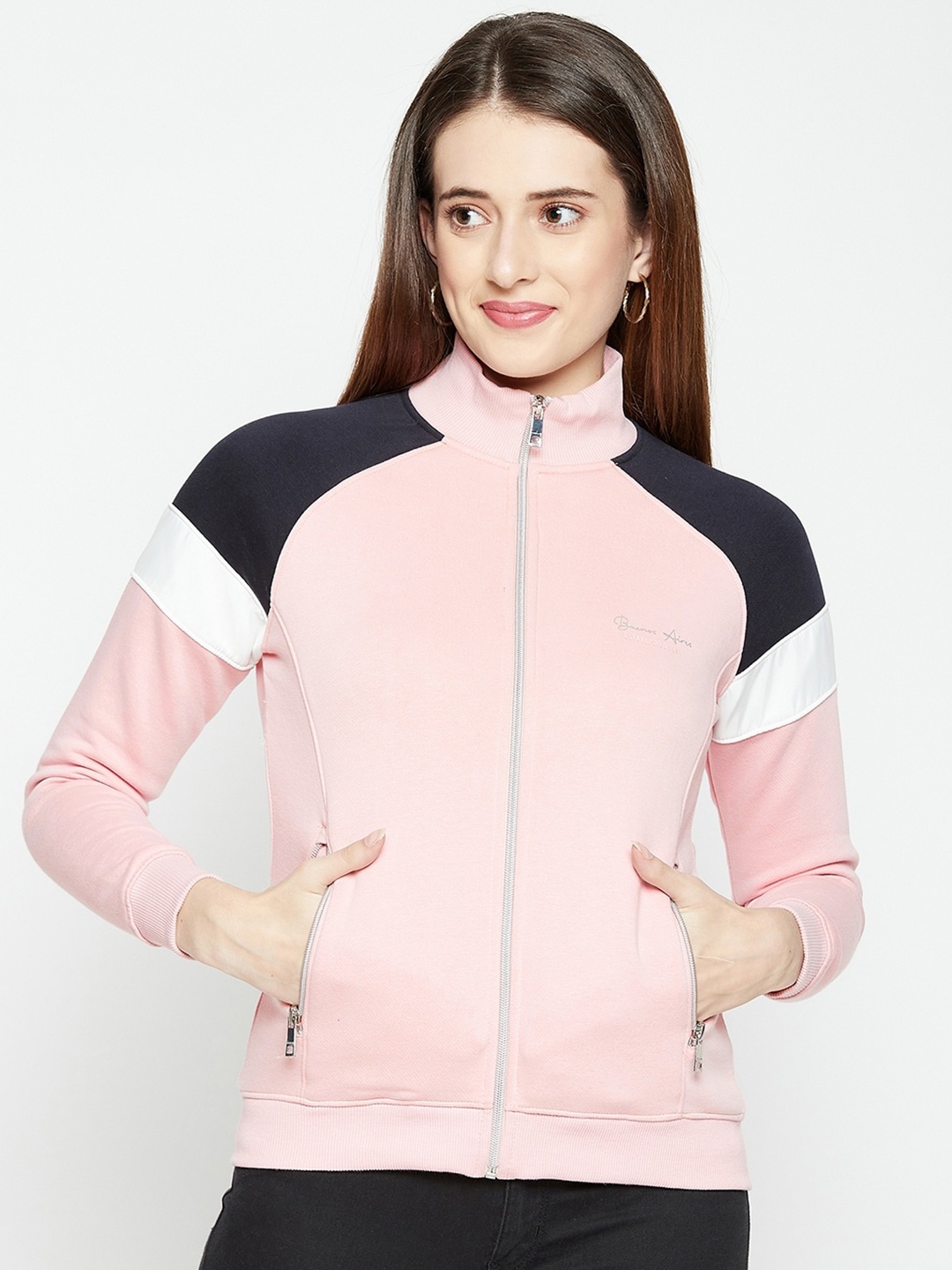 

Octave Women Pink Colourblocked Sweatshirt