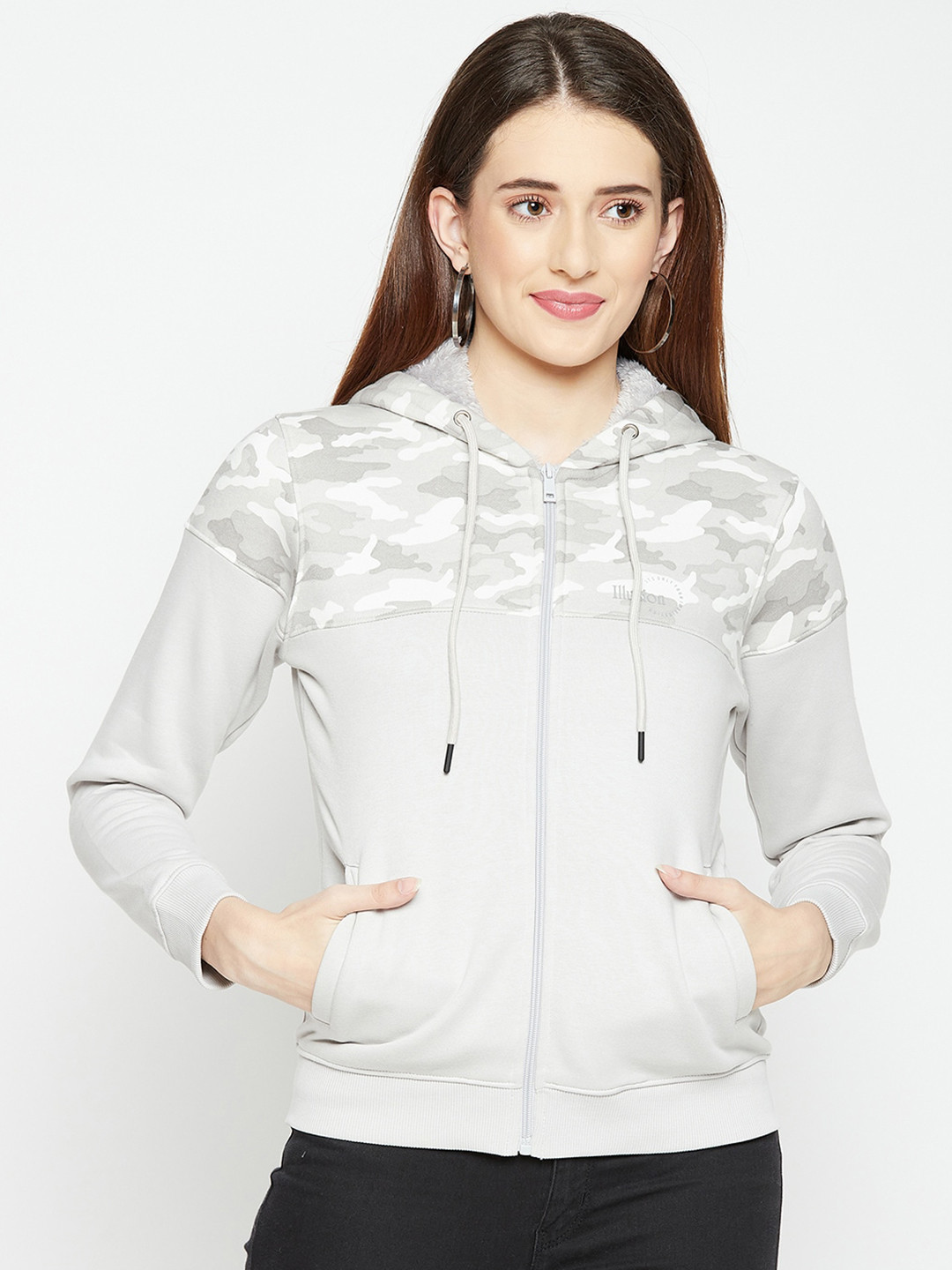 

Octave Women Grey Printed Sweatshirt