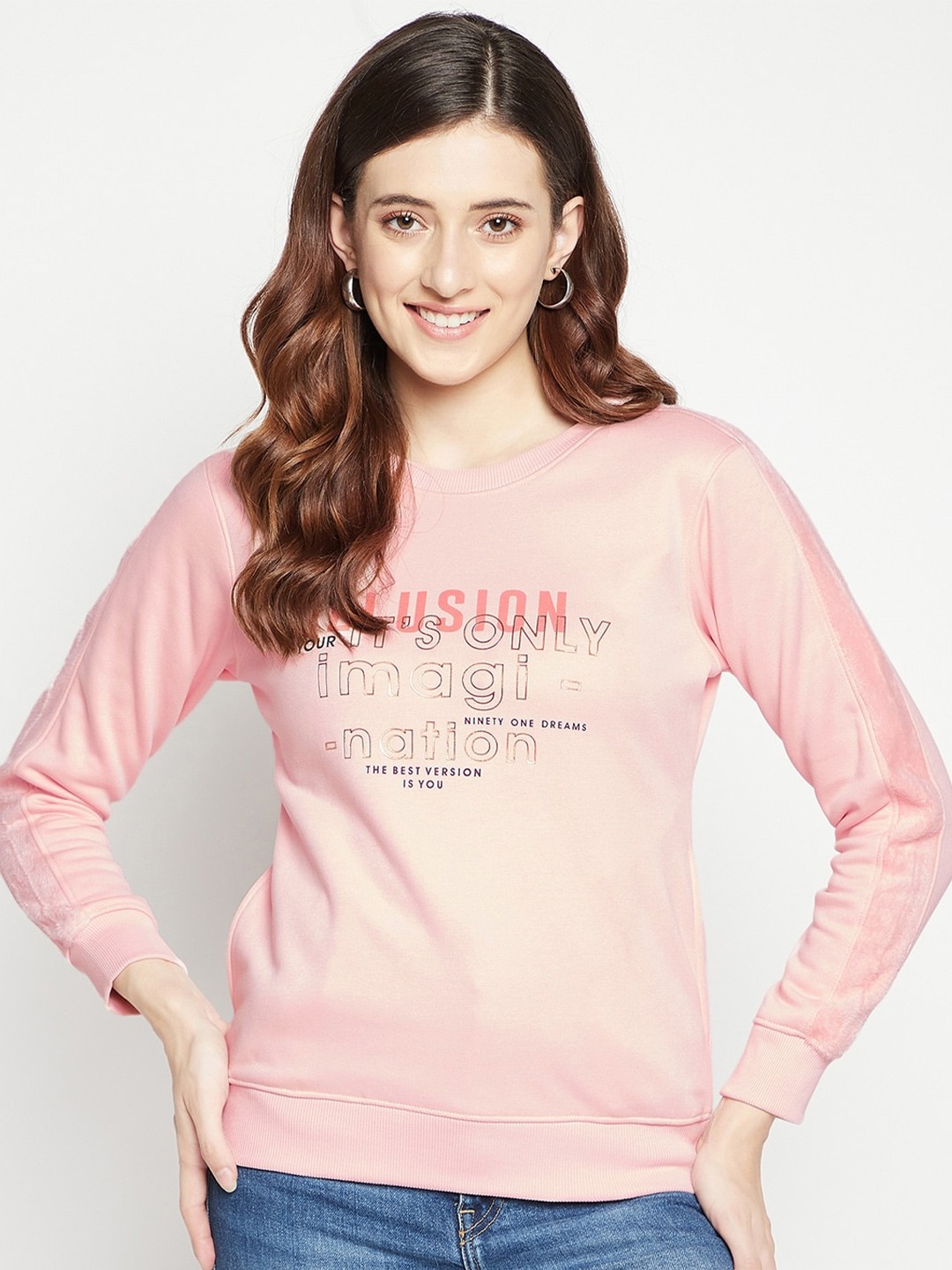 

Octave Women Pink Printed Sweatshirt