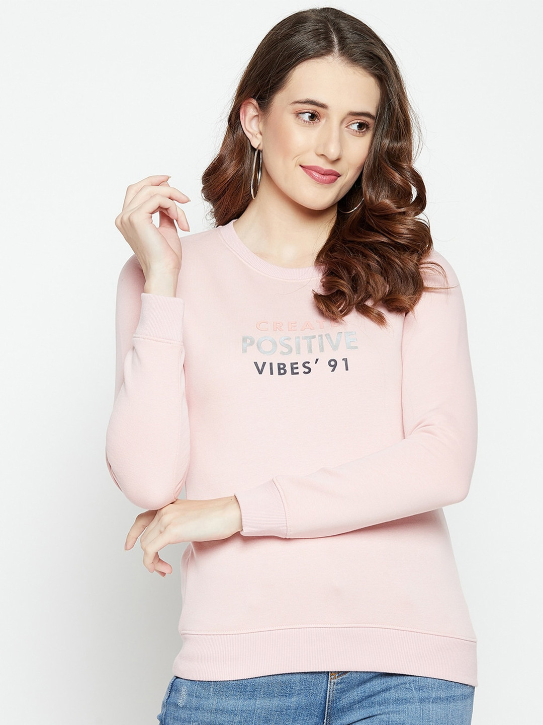 

Octave Women Pink Printed Sweatshirt