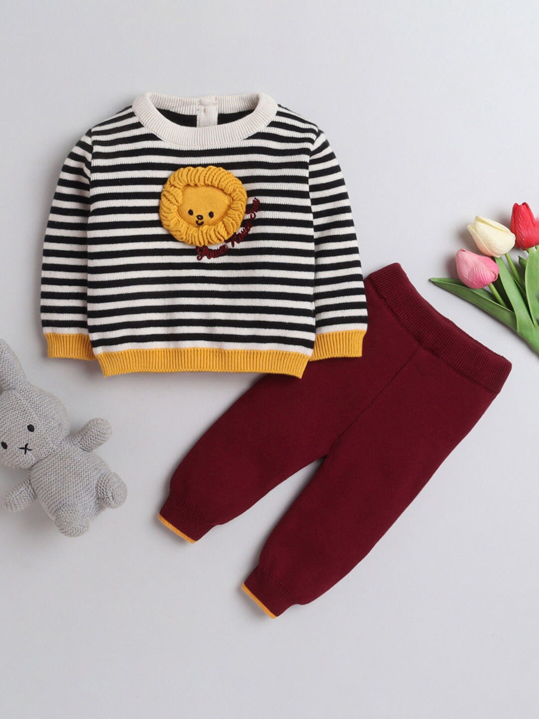 

Hopscotch Boys Black & Brown Striped Top with Trousers