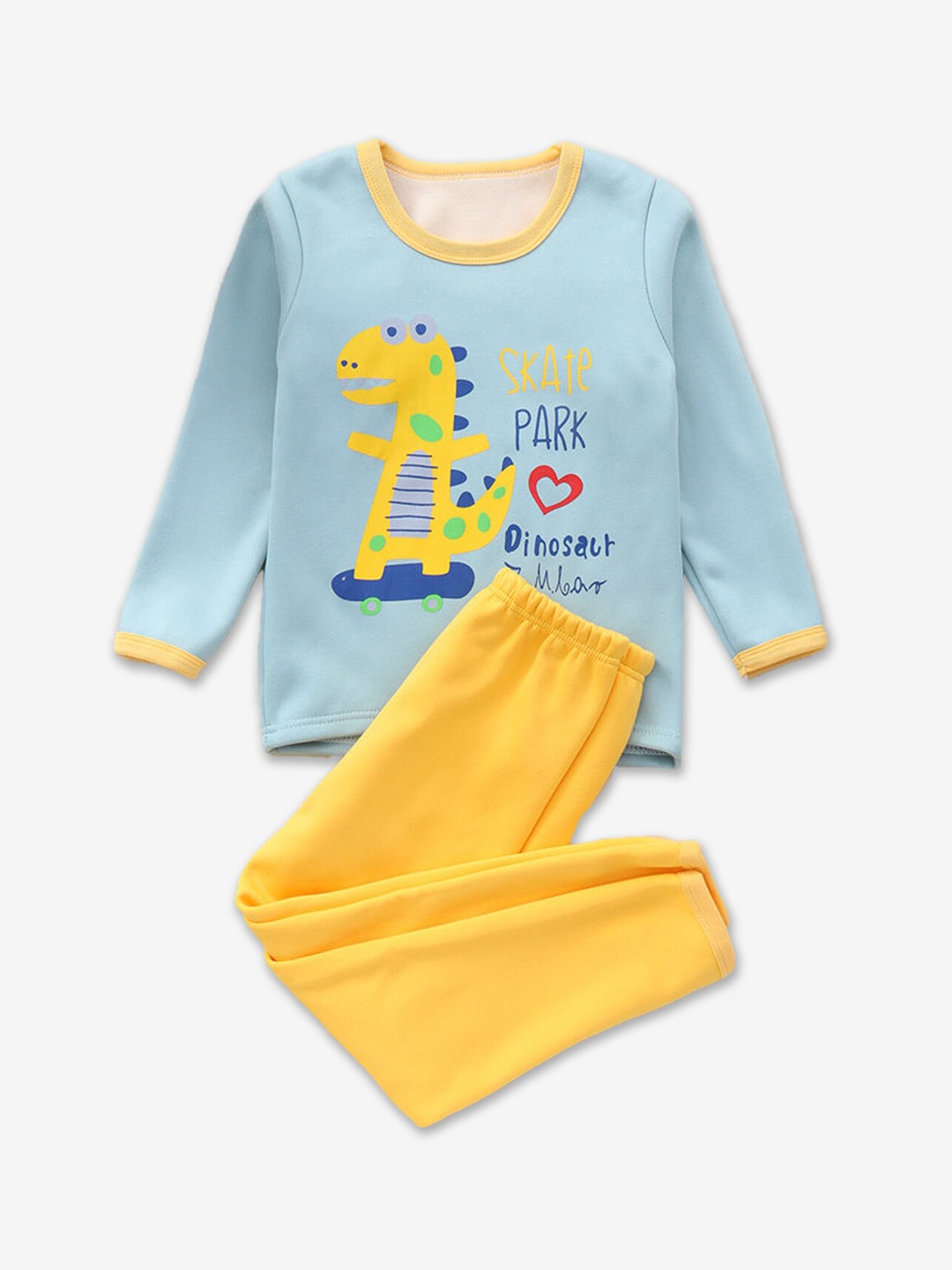 

Hopscotch Boys Yellow & White Printed Night suit