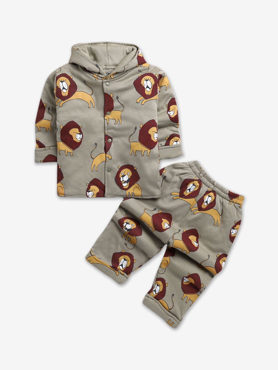 

Hopscotch Boys Brown & Grey Printed Night suit