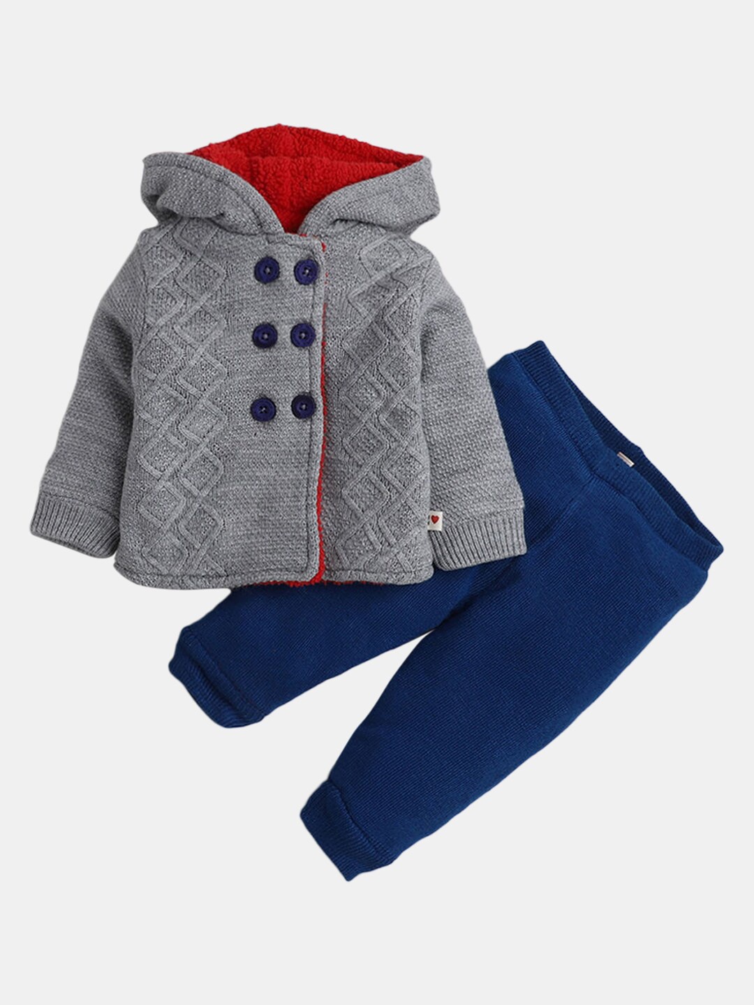 

Hopscotch Infant Grey & Blue Sweater with Jogger Set