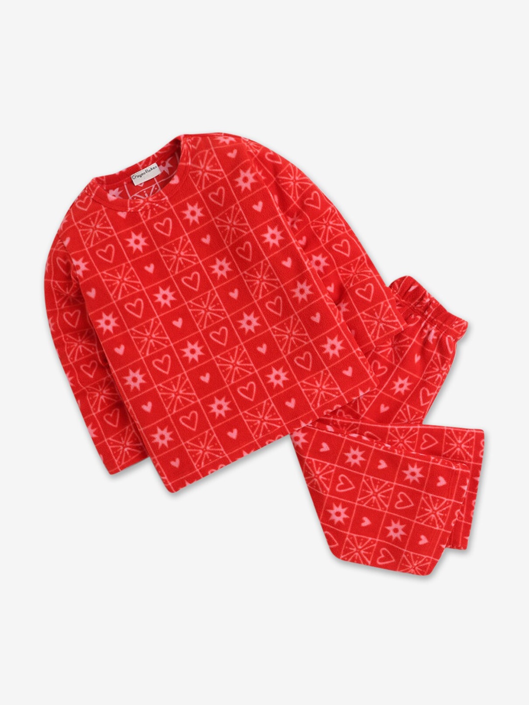 

Hopscotch Girls Red Printed Pure Cotton Night suit