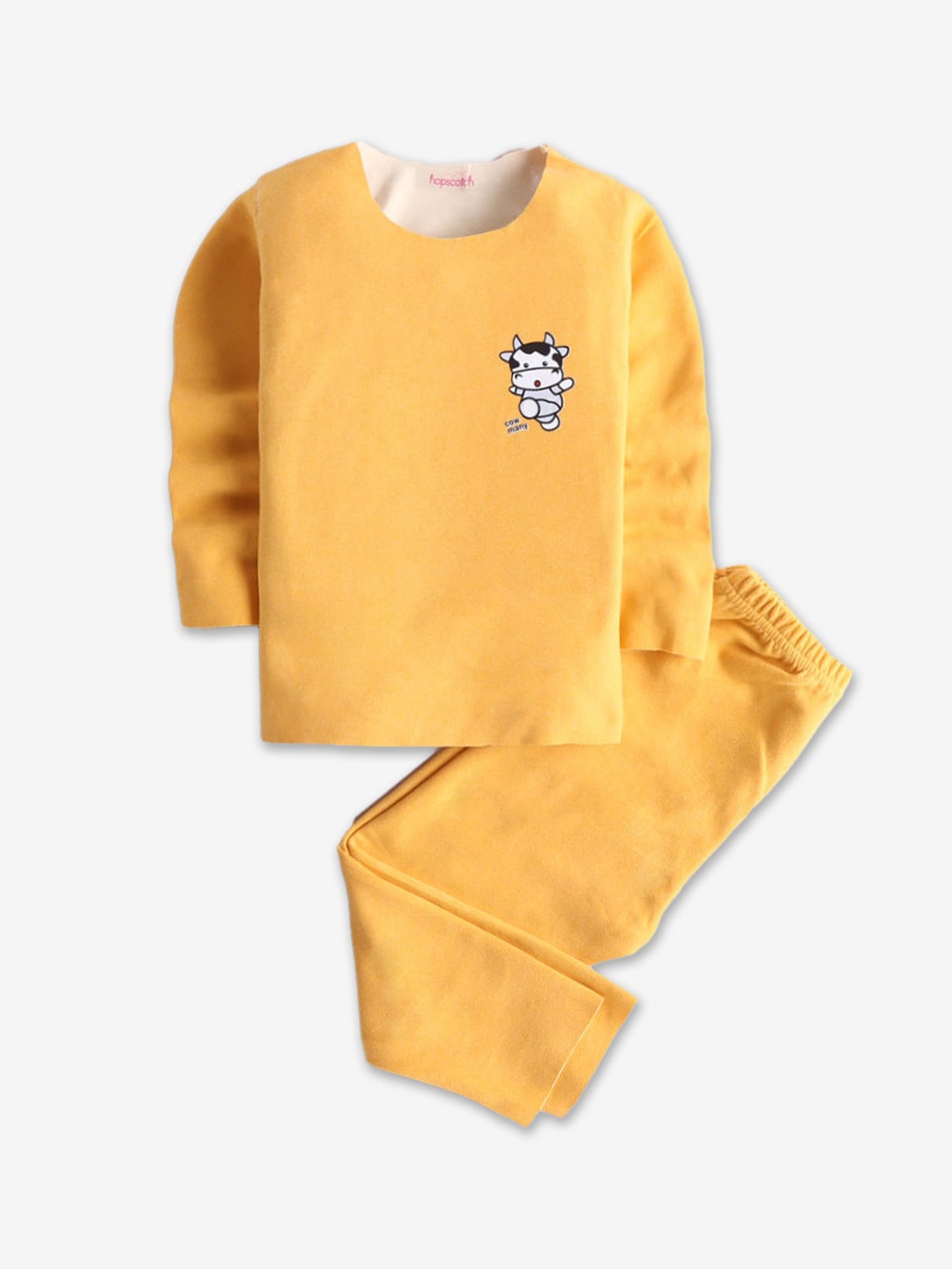 

Hopscotch Boys Yellow & White Printed Night suit