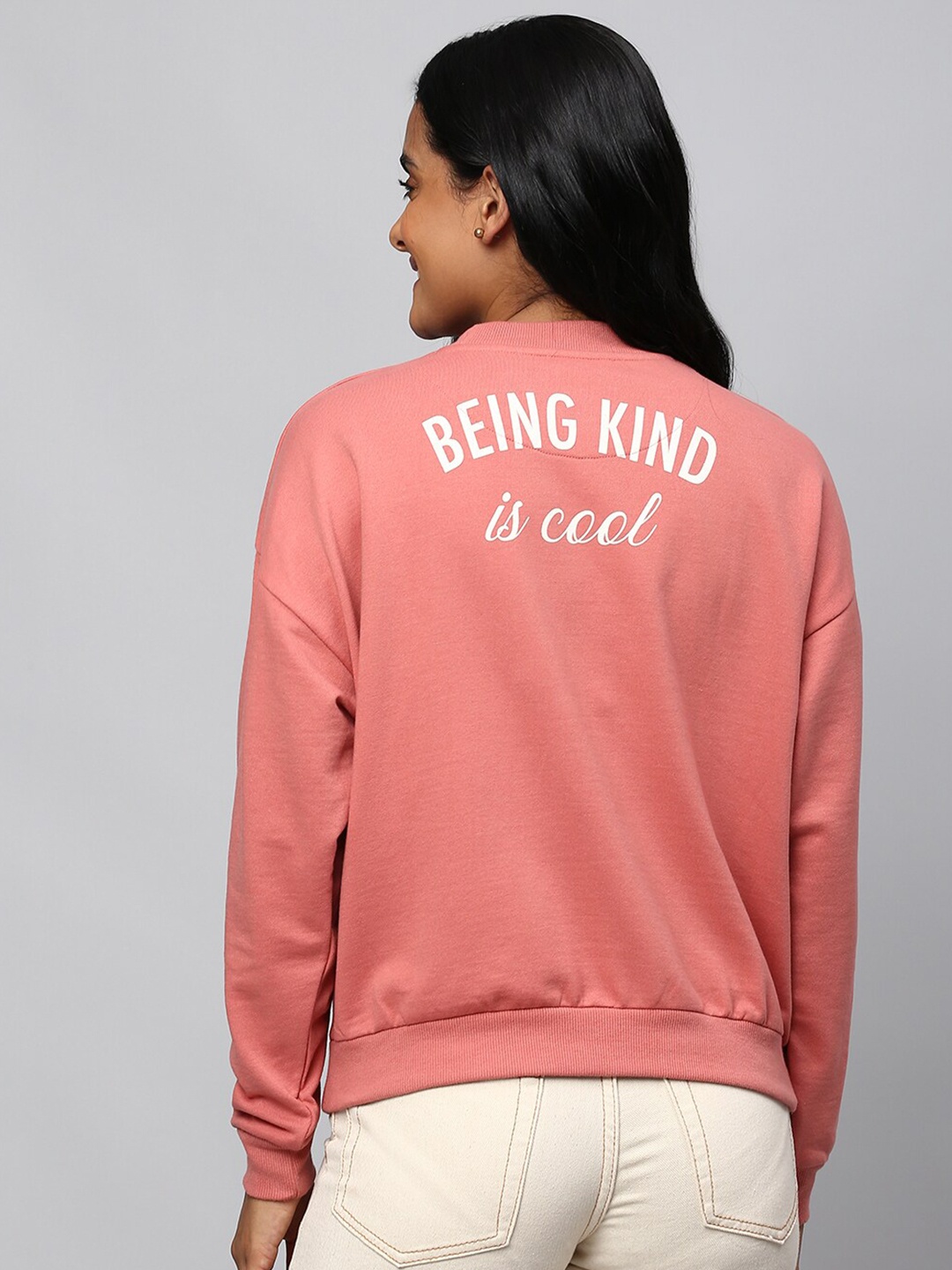 

High Star Women Peach-Coloured Printed Sweatshirt