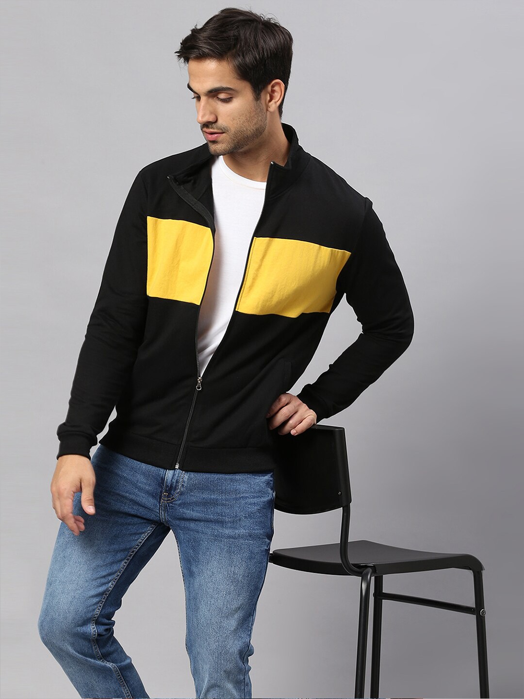 

High Star Men Black Colourblocked Sweatshirt