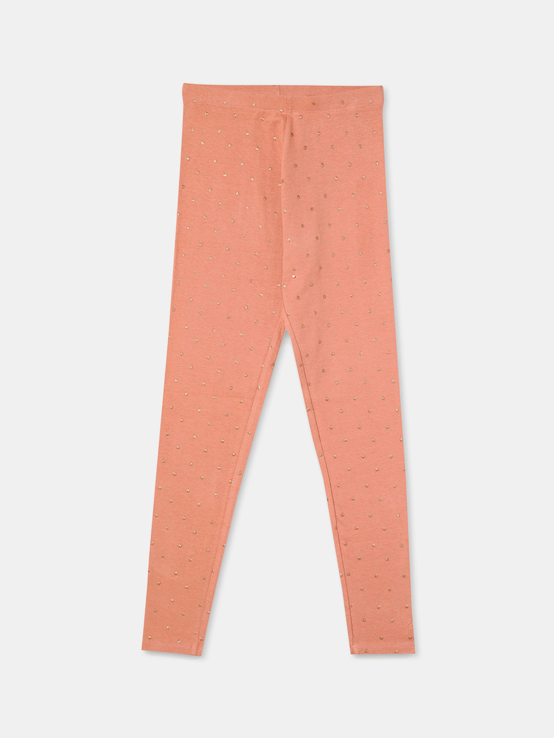 

R&B Girls Peach colored Printed Cotton Ankle Length Leggings