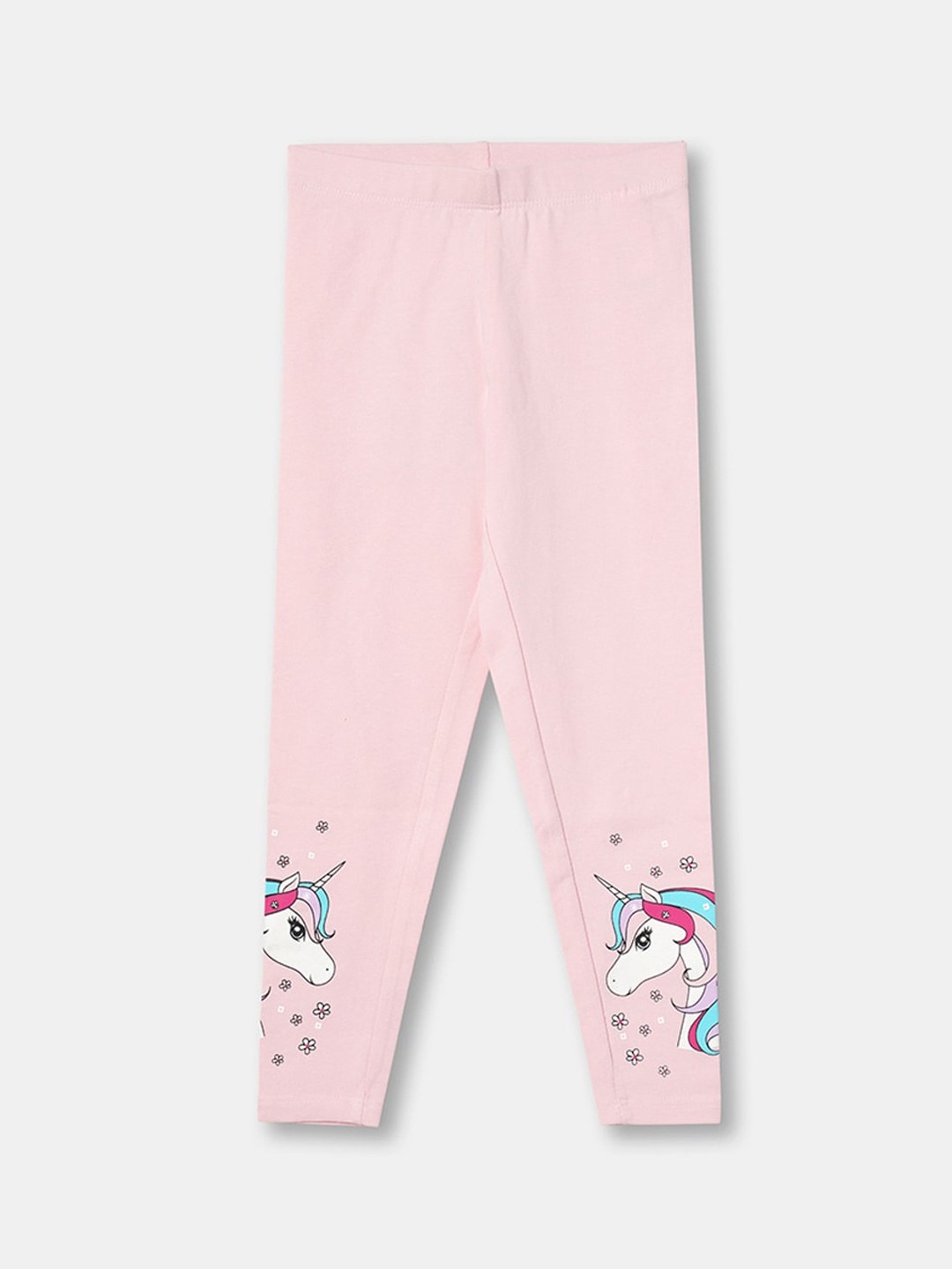 

R&B Girls Pink Printed Cotton Ankle-Length Legging