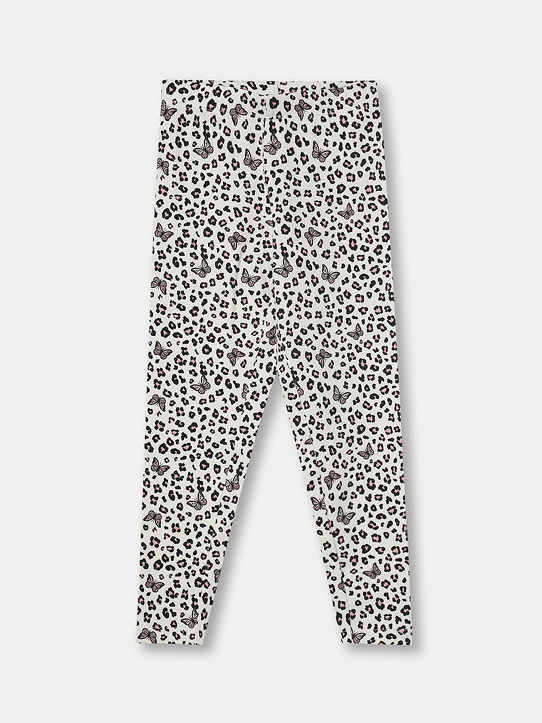 

R&B Girls White Printed Ankle Length Leggings