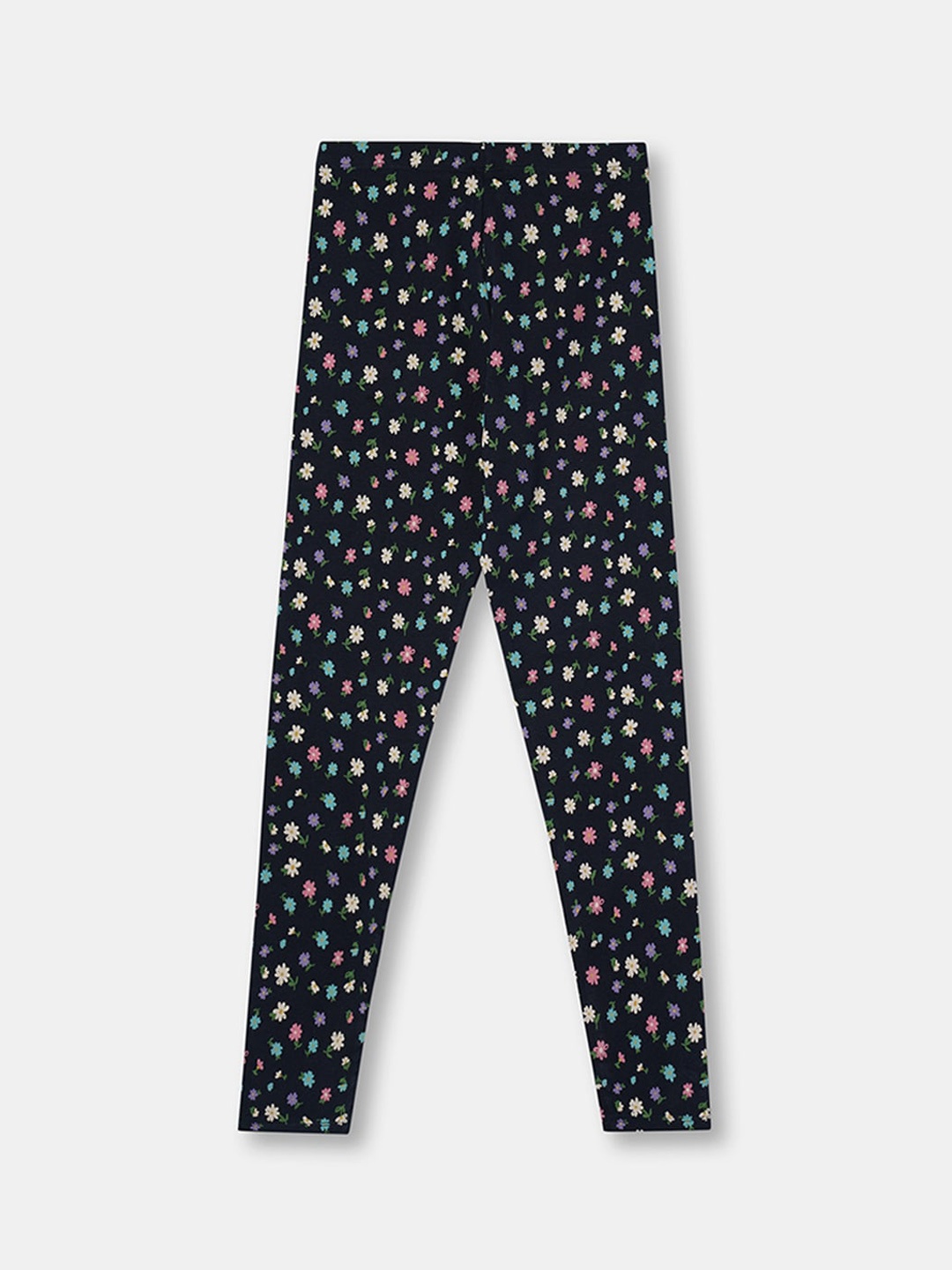 

R&B Girls Blue & Pink Printed Cotton Leggings