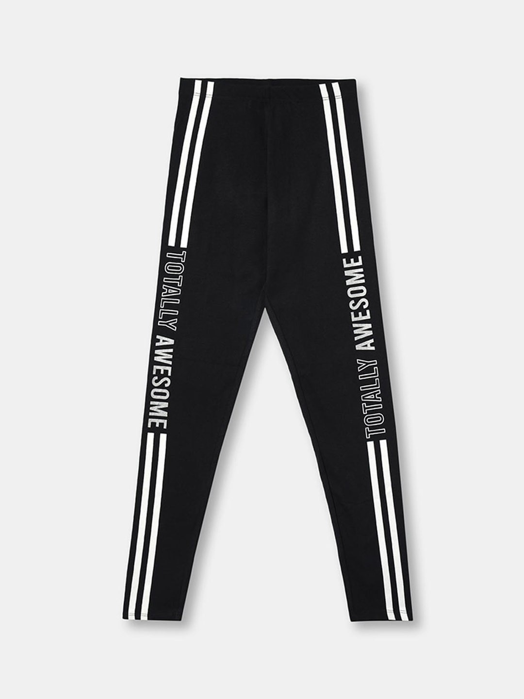 

R&B Girls Black Printed Cotton Leggings