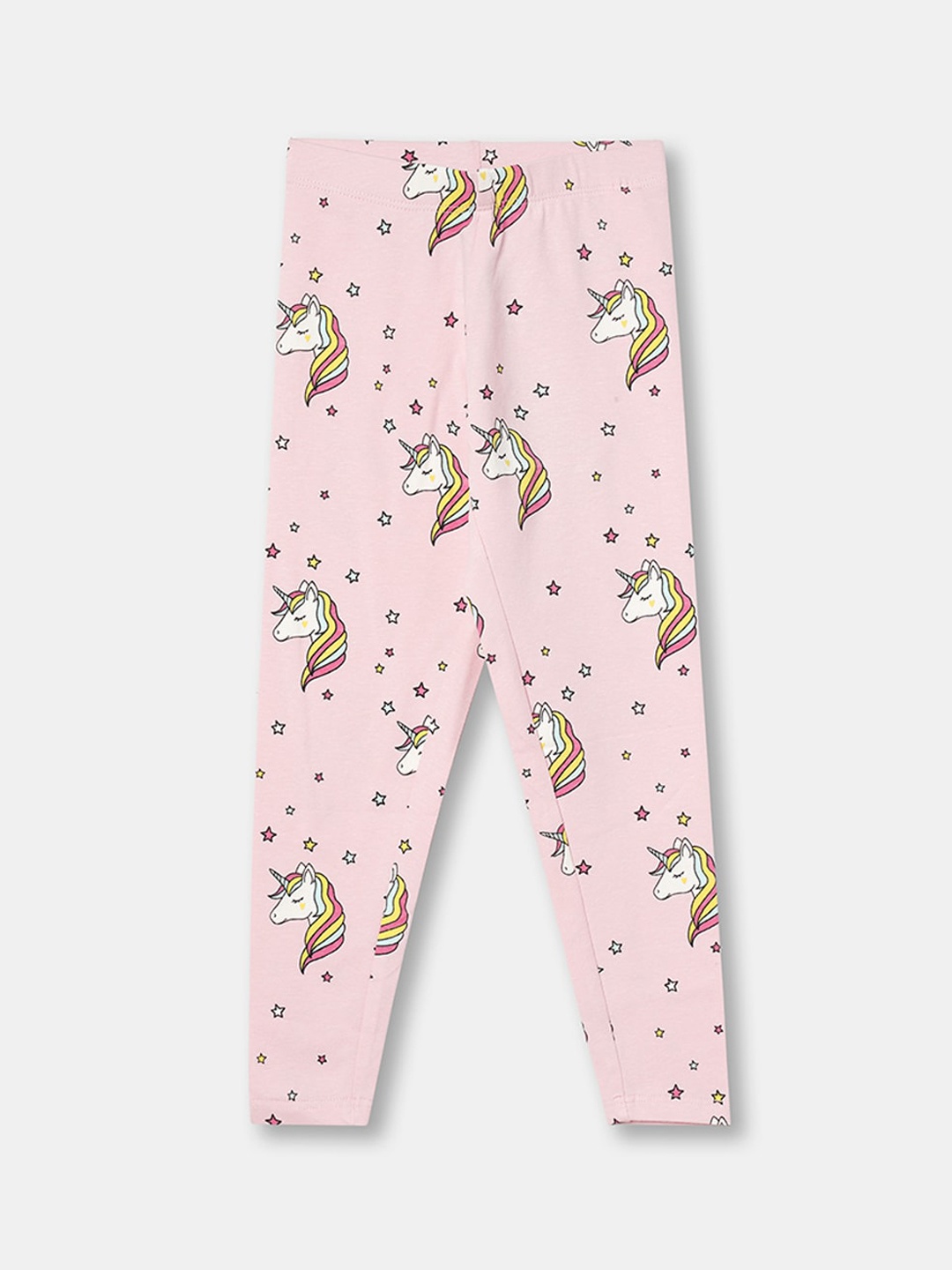 

R&B Girls Pink & White Printed Cotton Leggings