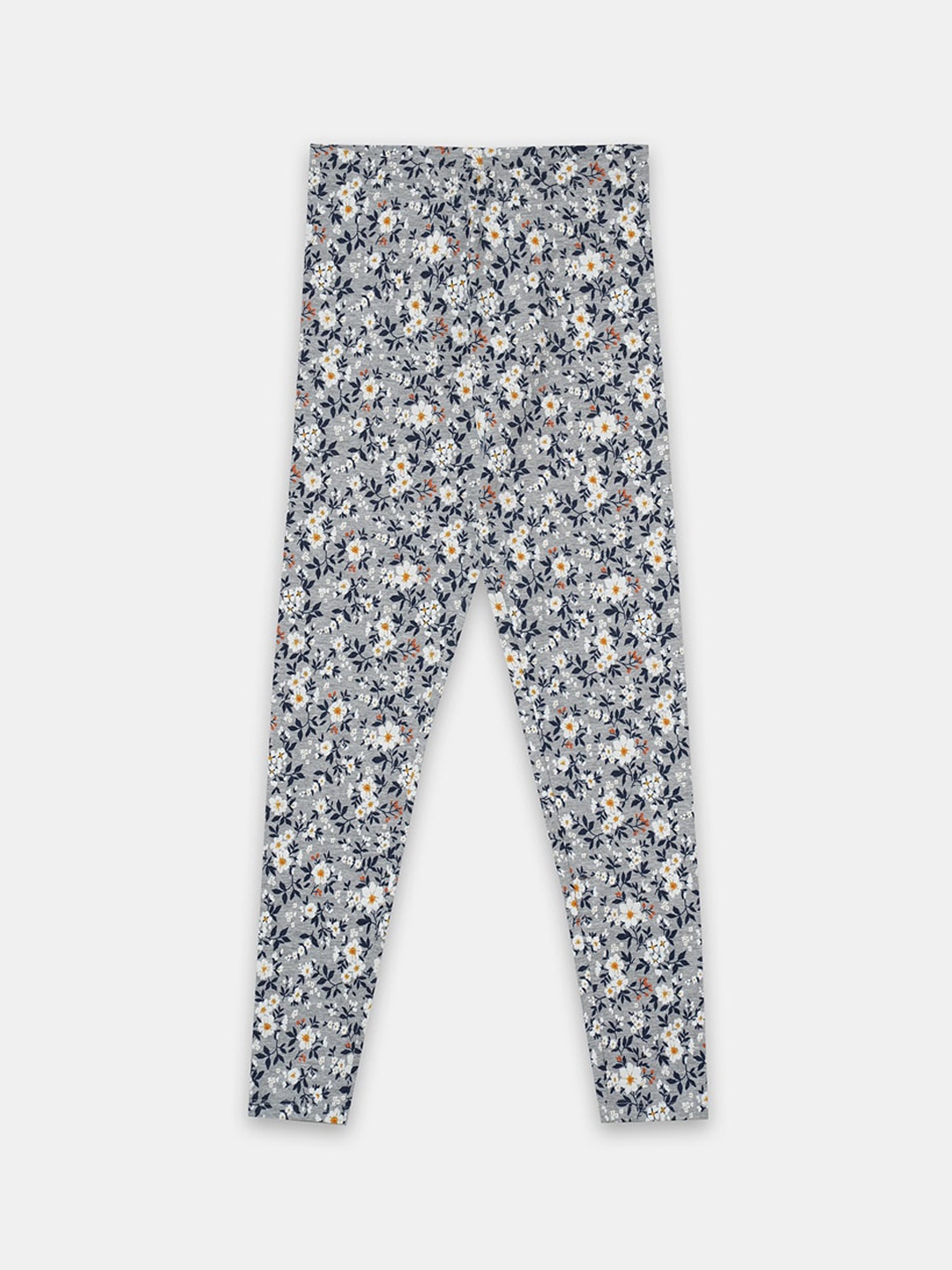 

R&B Girls Grey & White Printed Cotton Leggings