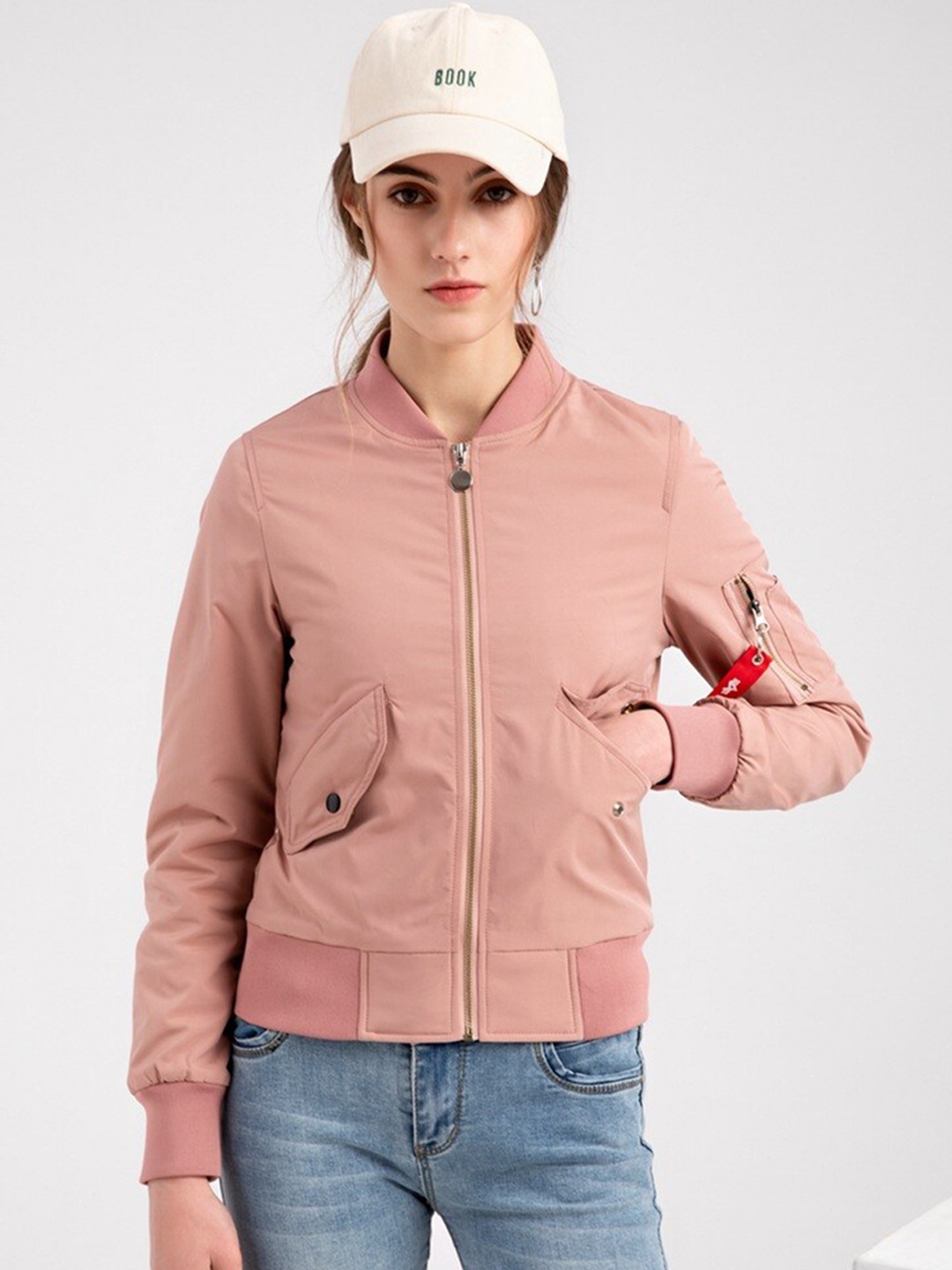 

BoStreet Women Pink Bomber Jacket