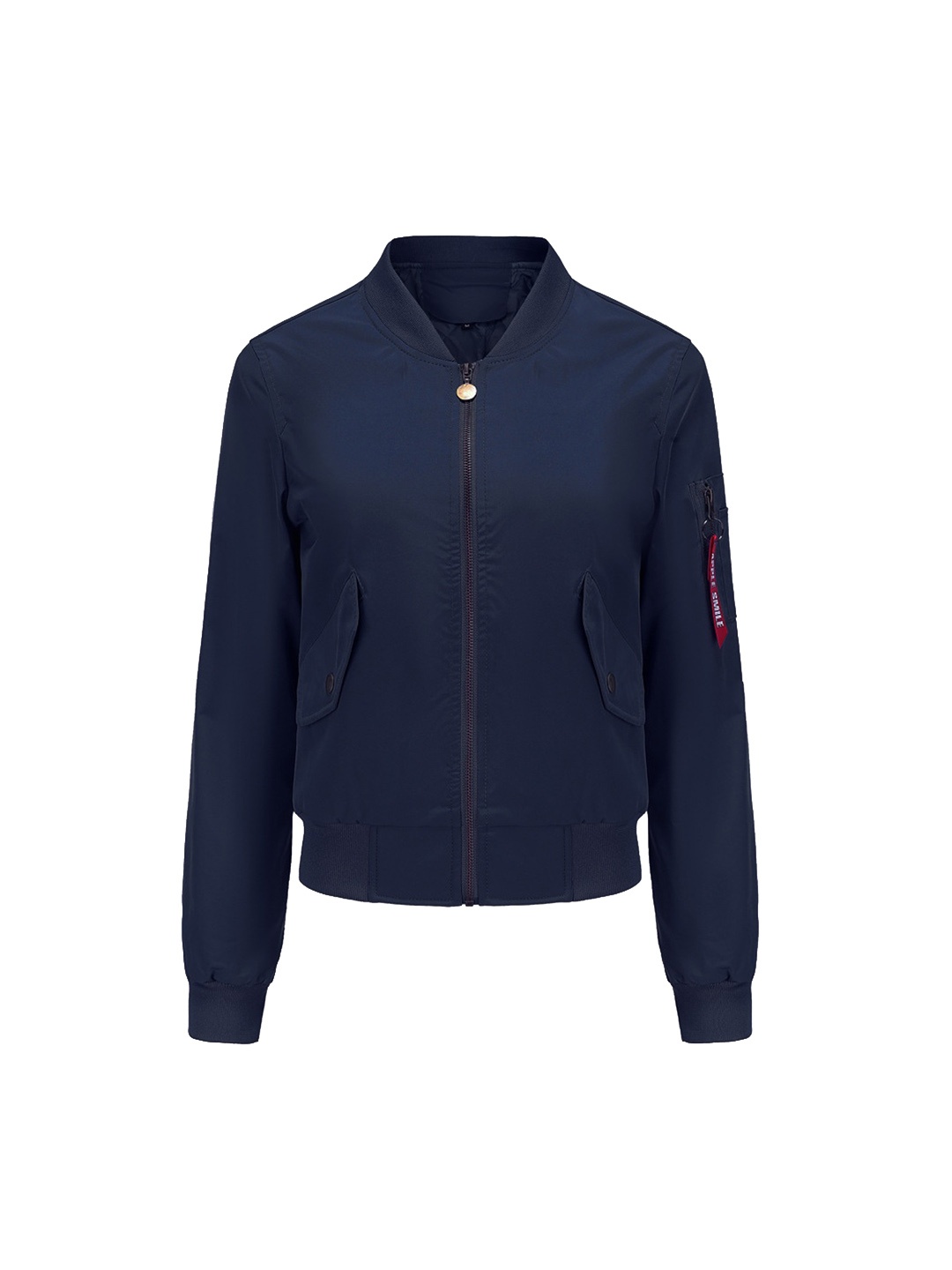 

BoStreet Women Navy Blue Bomber Jacket