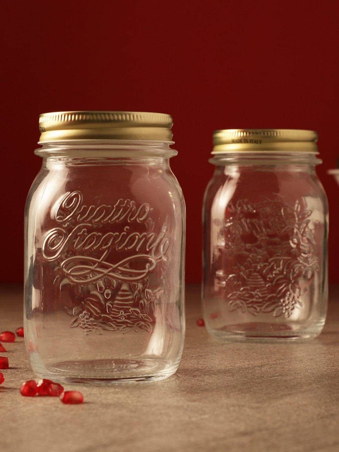 

The Decor Mart Transparent Set Of 2 Solid Glass Storage Jar 600 ml