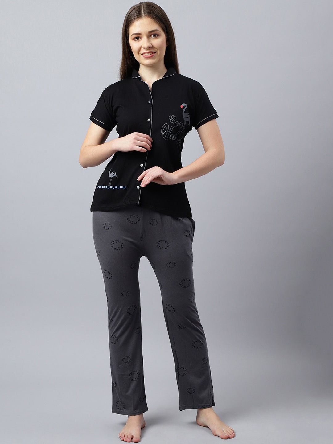 

Bailey sells Women Black & Grey Printed Night suit