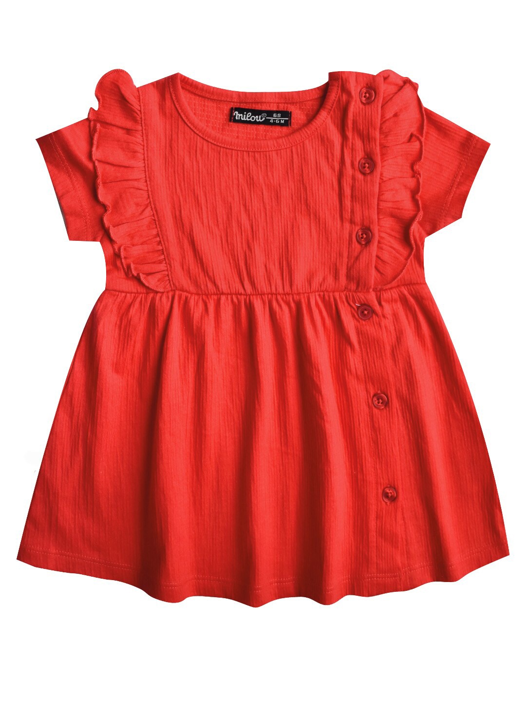 

milou Red Cotton Solid Dress