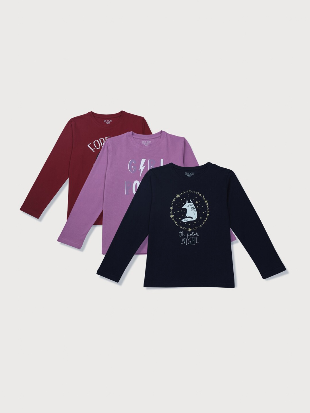 

Gini and Jony Girls Pack Of 3 Graphic Print Top, Red