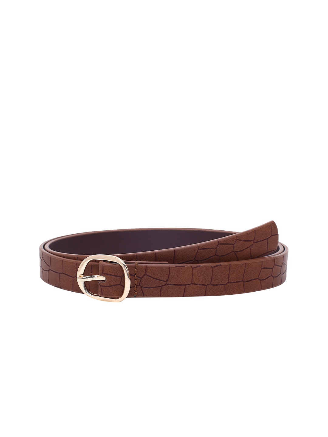 

max Women Brown Textured PU Belt