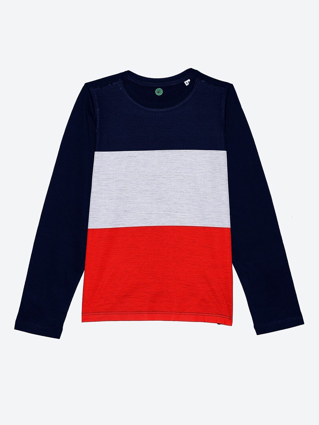 

YK Boys Navy Blue & Grey Colourblocked T-shirt