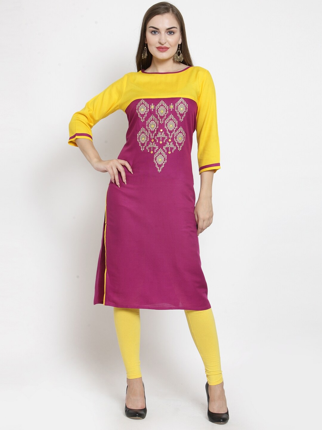 

Purple State Women Purple Ethnic Motifs Printed Kurta