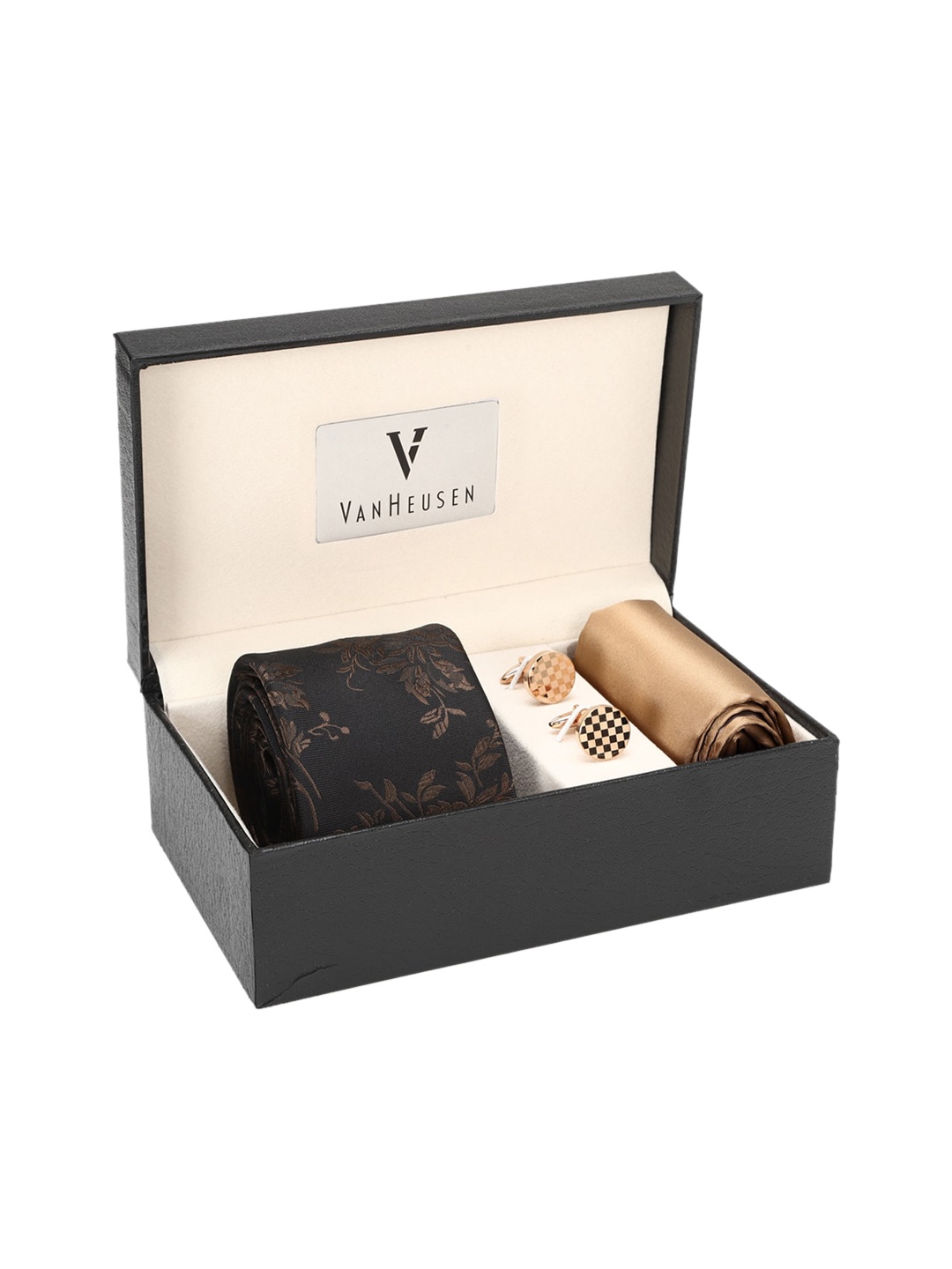 

Van Heusen Men Set Of 3 Printed Accessory Gift Set, Black