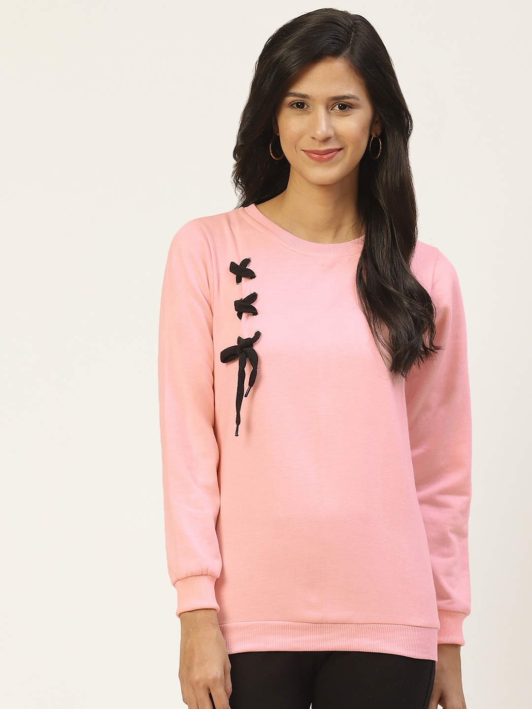 

Belle Fille Women Pink Solid Sweatshirt