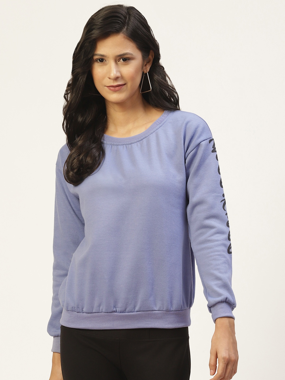 

Belle Fille Women Blue Solid Sweatshirt