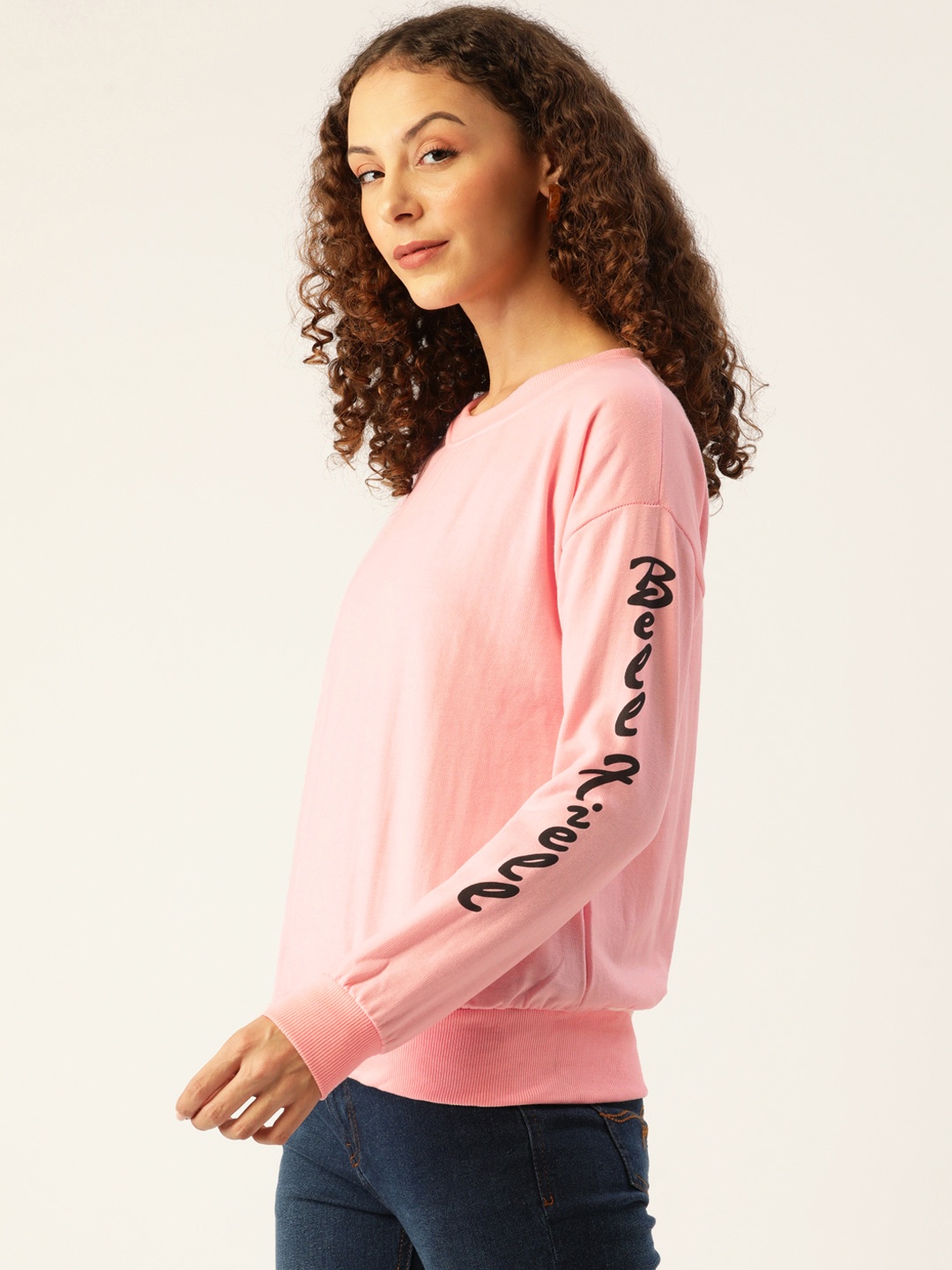 

Belle Fille Women Solid Sweatshirt, Pink