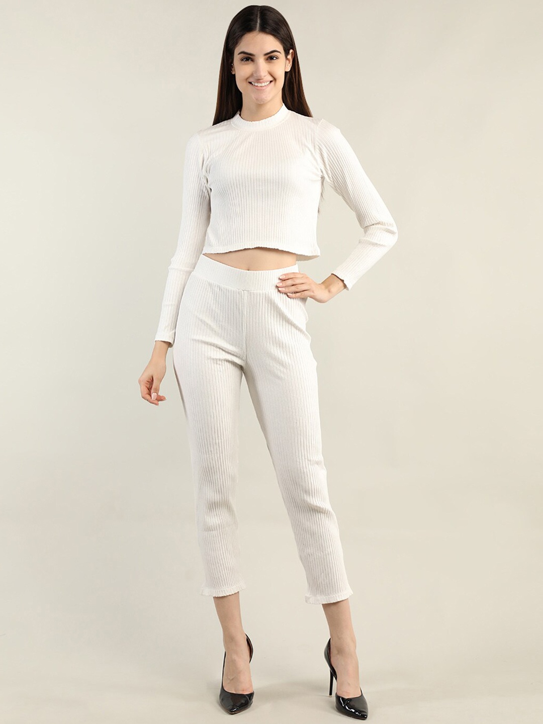 

Dlanxa Women White Self-Design Co-Ords