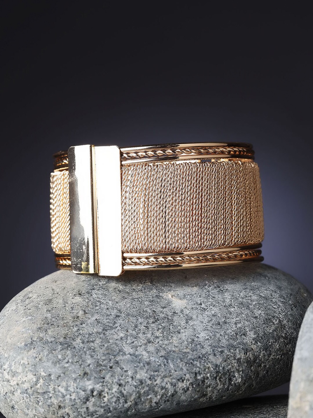 

Kazo Women Gold-Toned Gold-Plated Cuff Bracelet