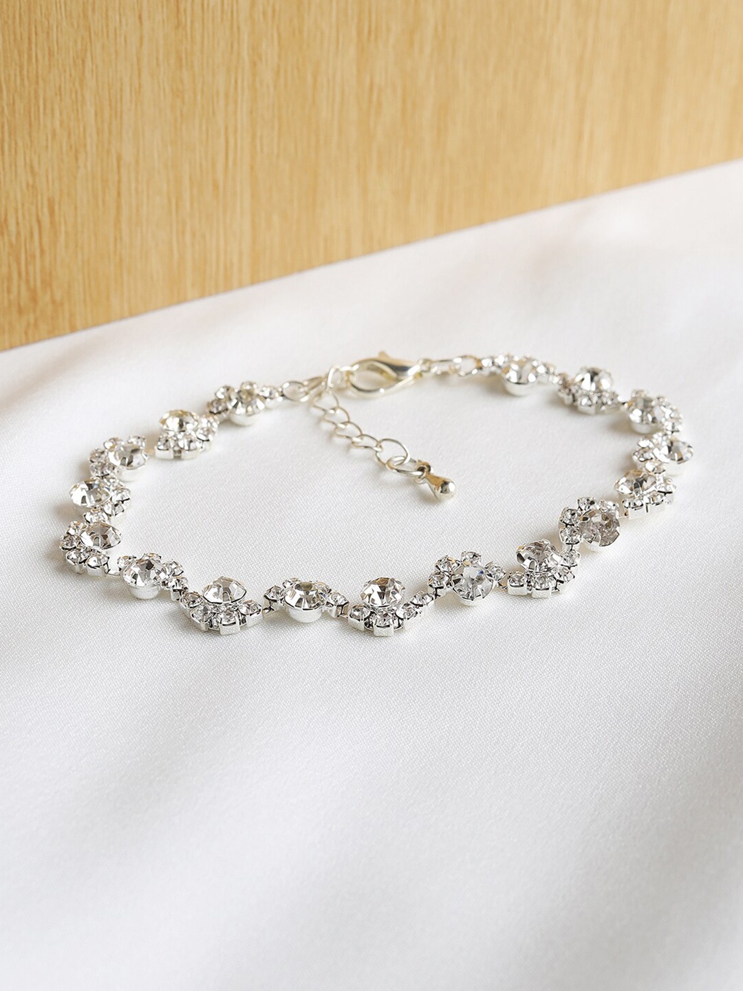 

Kazo Women Silver-Toned Silver-Plated Charm Bracelet