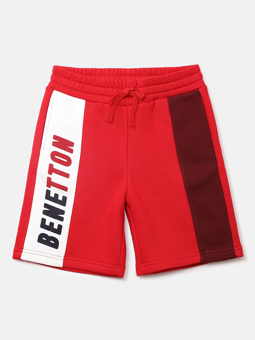 

United Colors of Benetton Boys Red Typography Printed Shorts