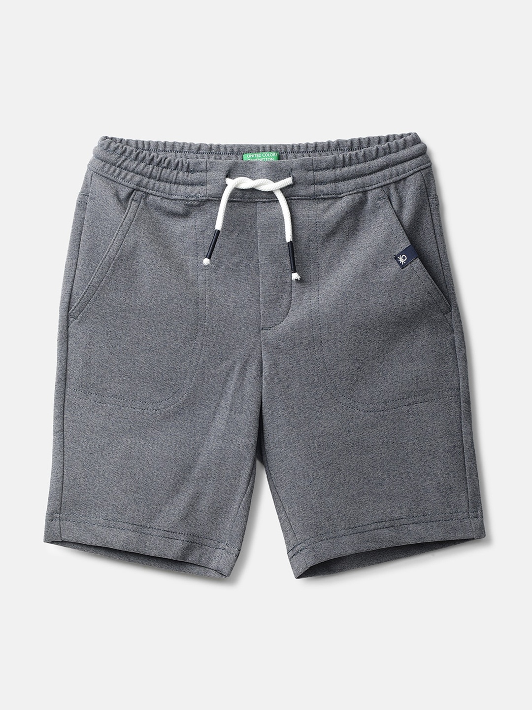 

United Colors of Benetton Boys Grey Solid Regular Shorts