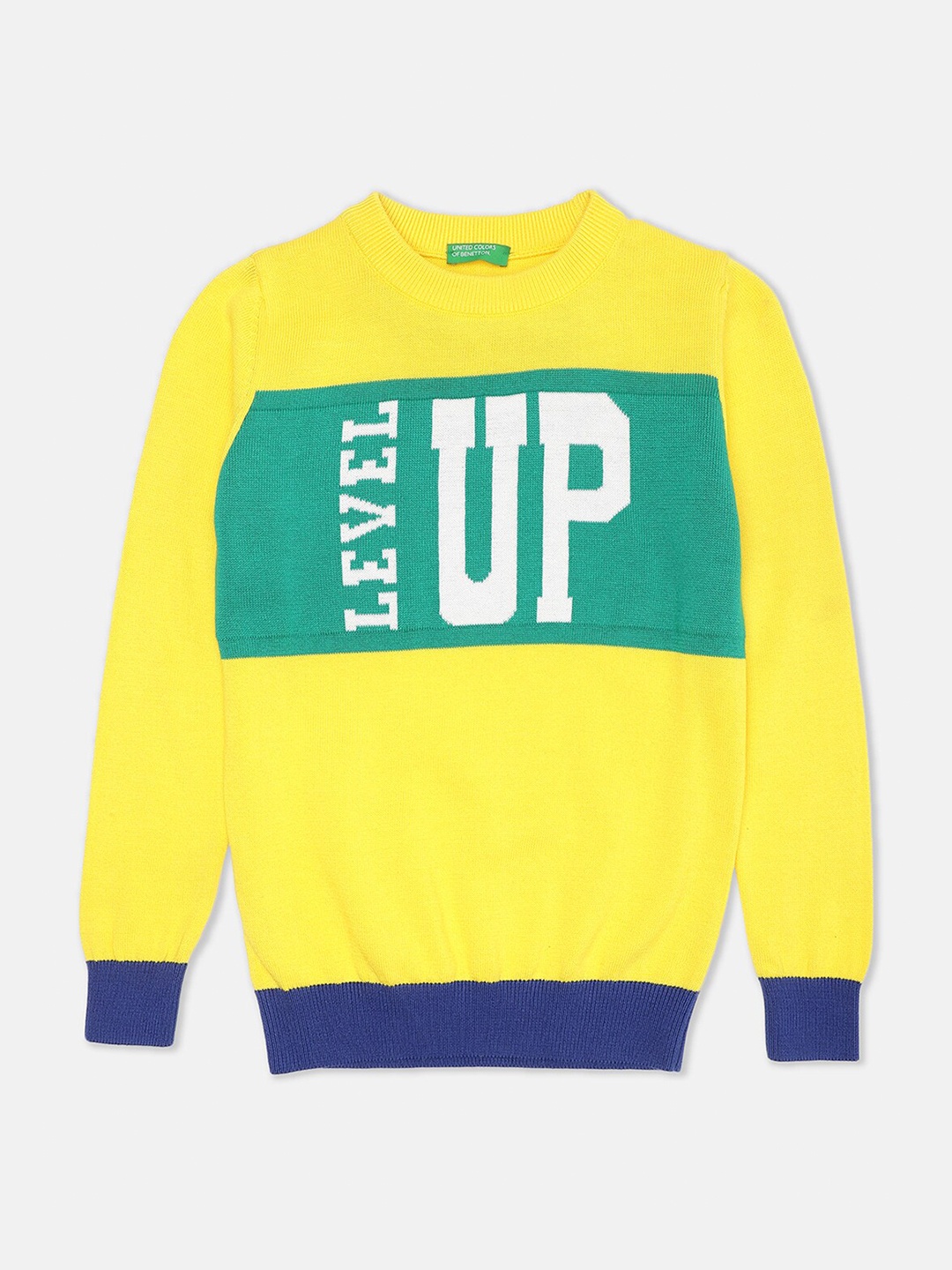 

United Colors of Benetton Boys Yellow Printed Sweatshirt