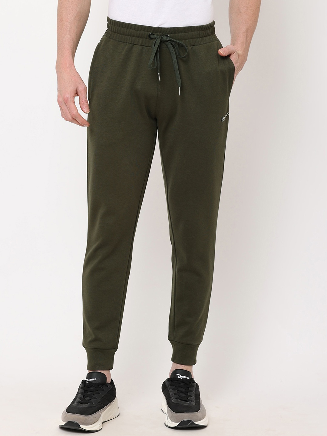 

Sweet Dreams Men Olive Green Solid Joggers