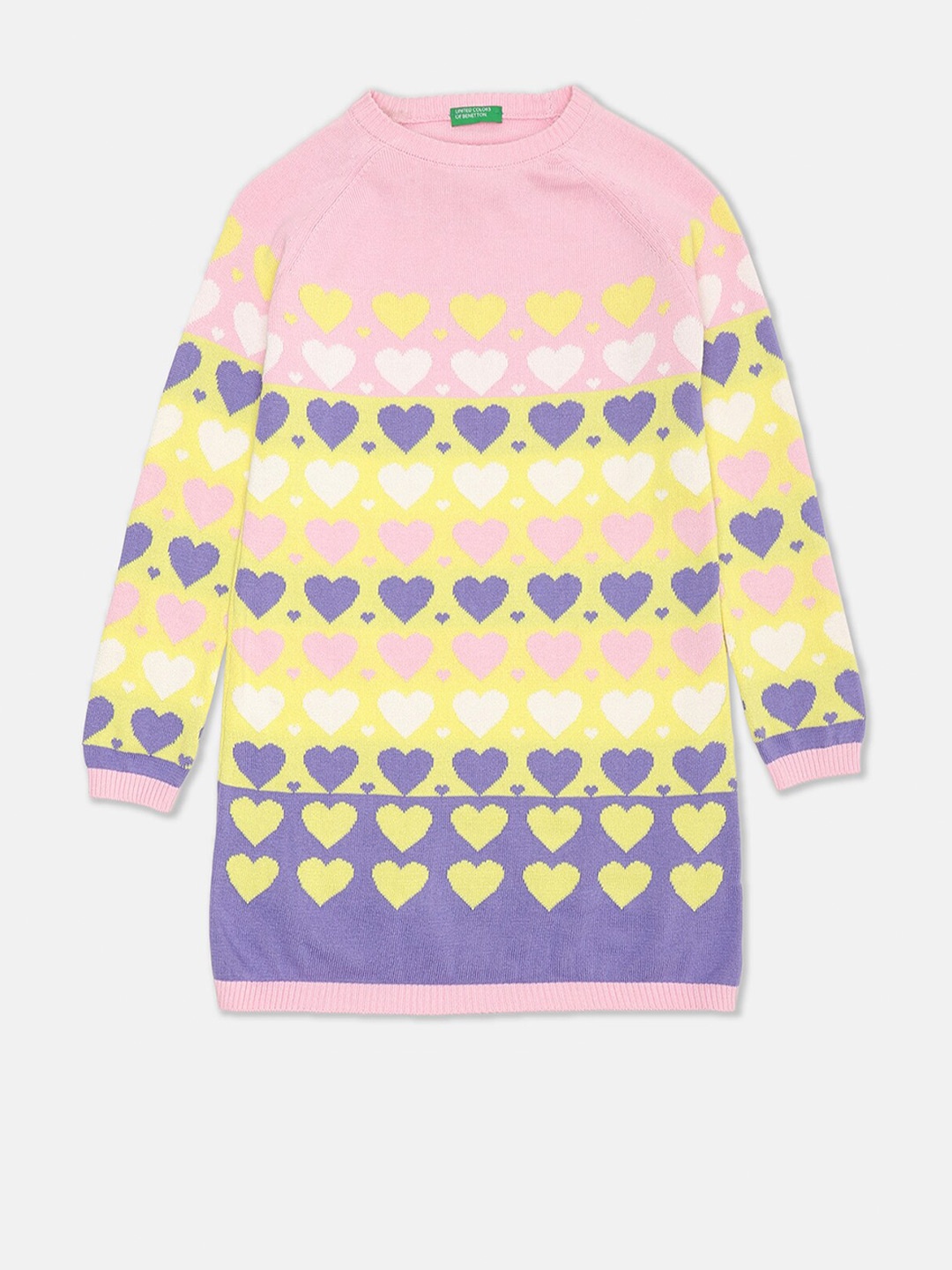 

United Colors of Benetton Girls Pink Printed Cotton Sweatshirt