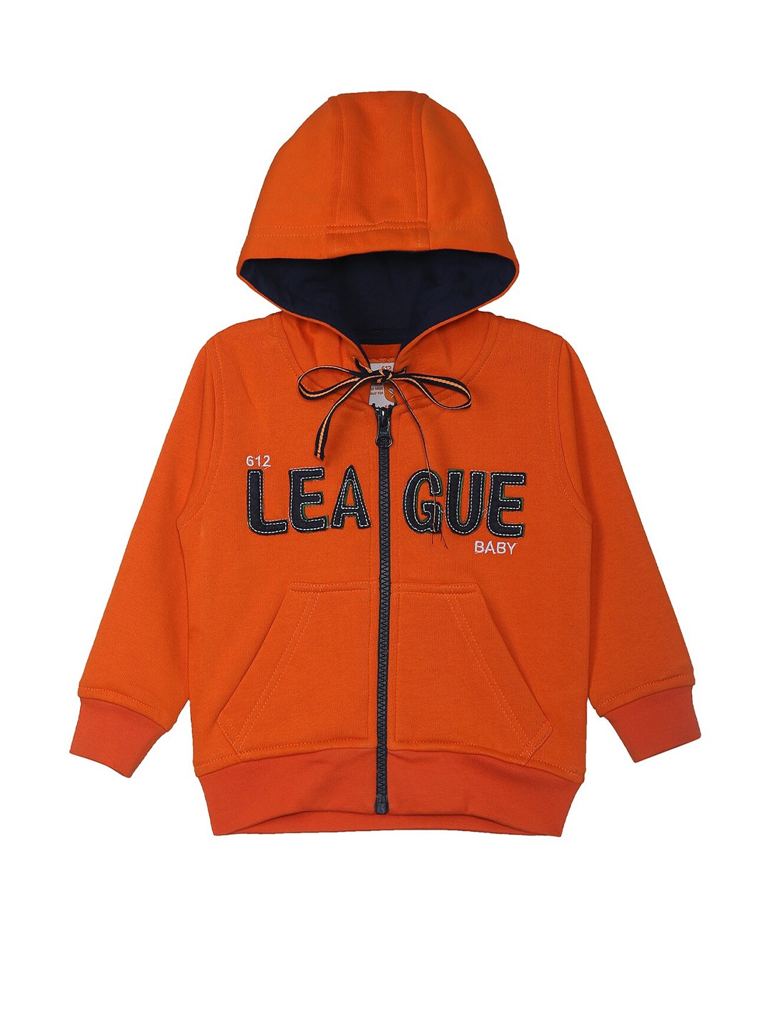 

612League Boys Orange Printed Hooded Sweatshirt