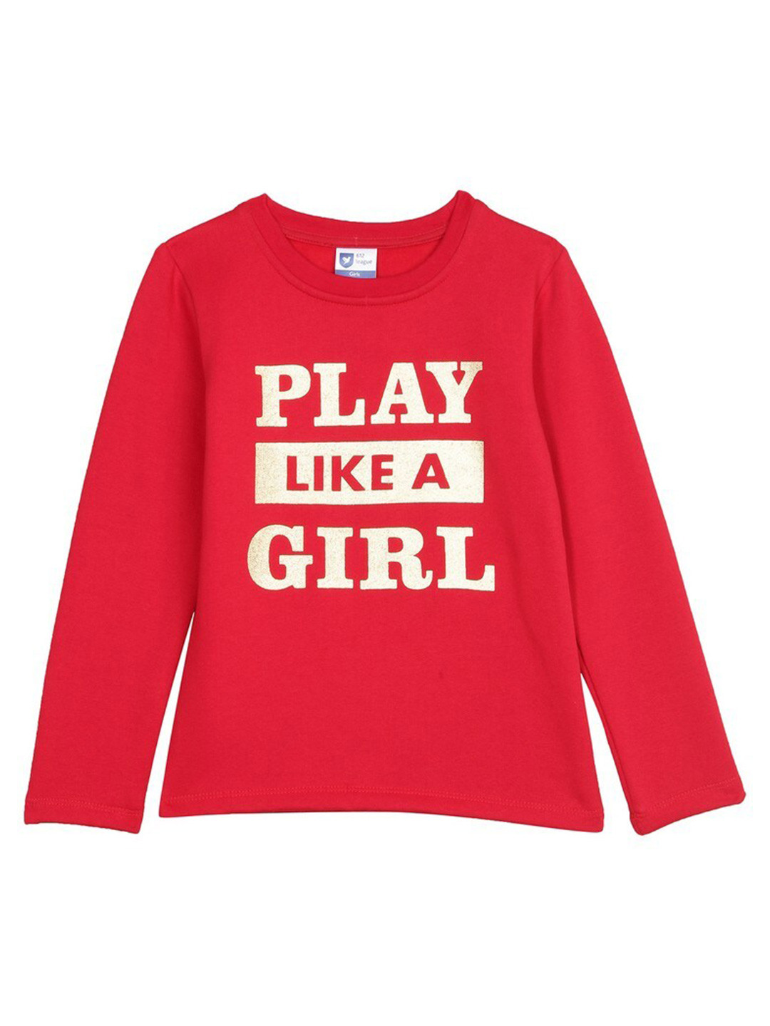 

612League Girls Red Printed Cotton Sweatshirt