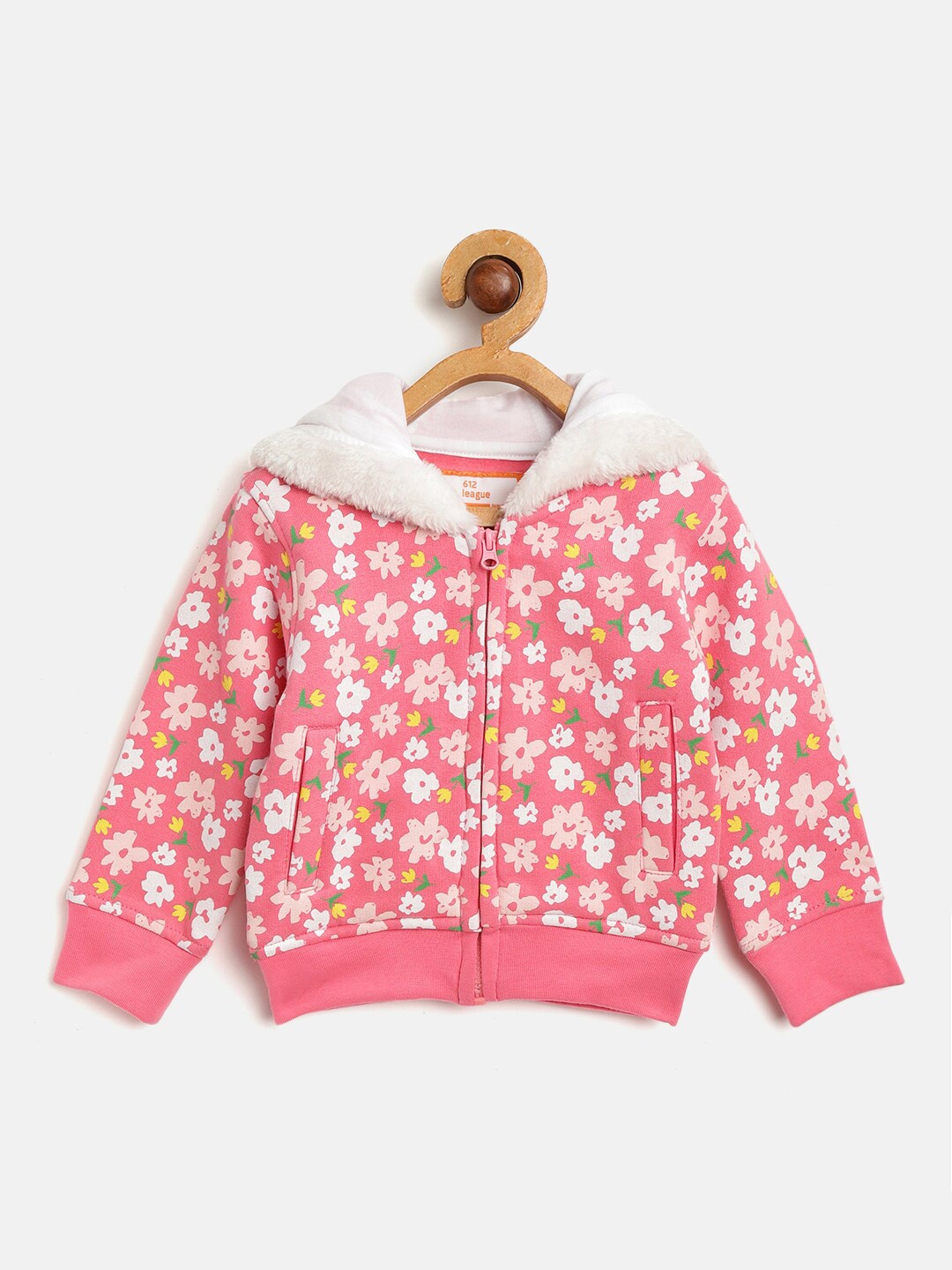 

612League Girls Pink Printed Cotton Sweatshirt