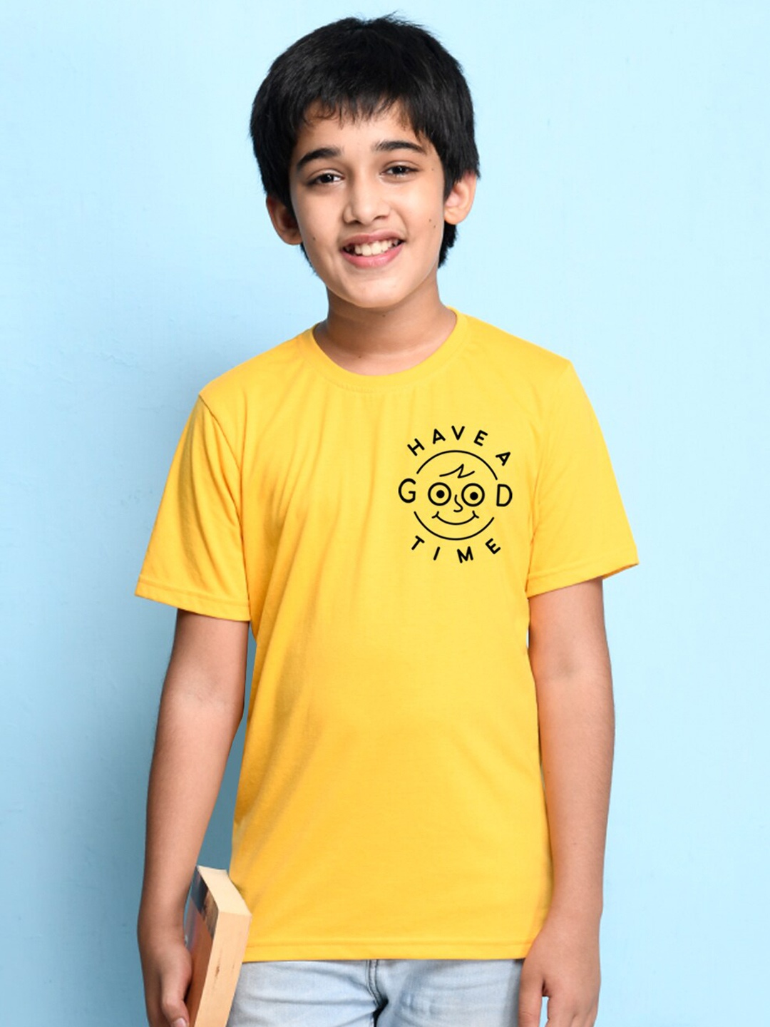 

NUSYL Boys Yellow Cotton T-shirt