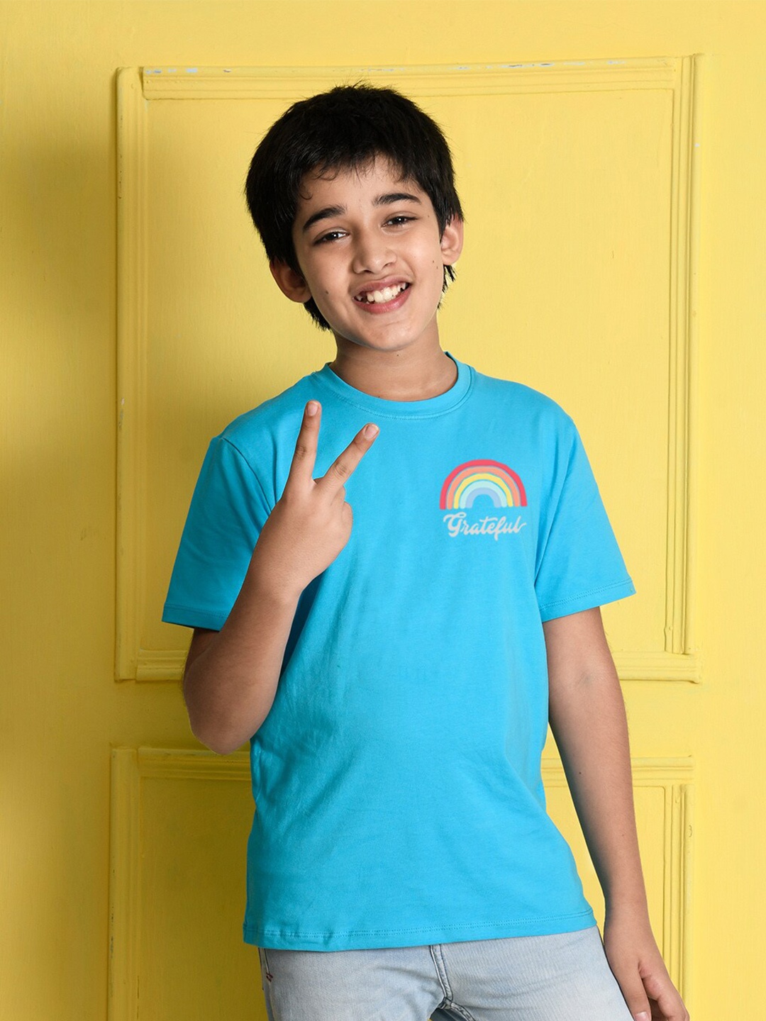

NUSYL Boys Blue Printed T-shirt