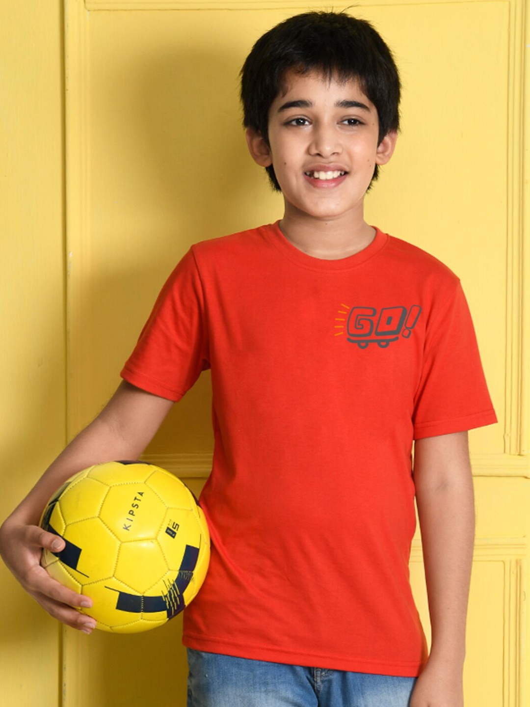 

NUSYL Boys Red Biowashed T-shirt
