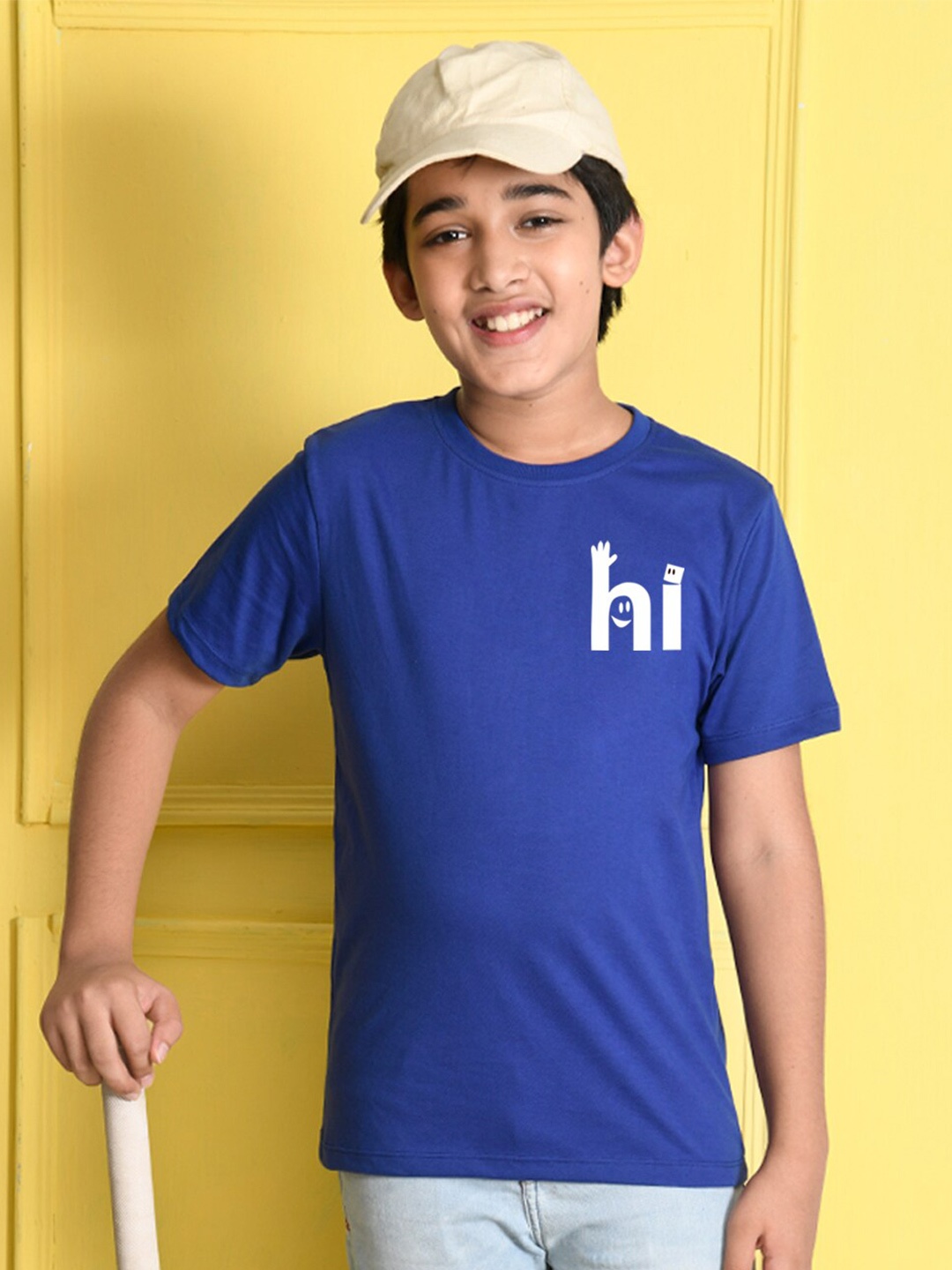 

NUSYL Boys Blue Typography T-shirt
